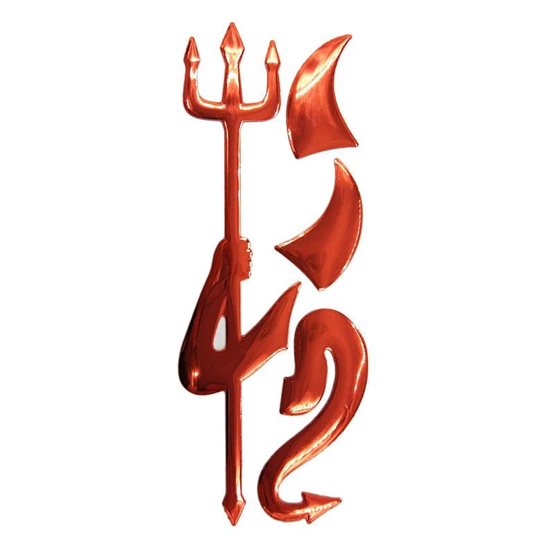 Наклейка на авто объемная Чертик 3x15 см Красный (1665704597)