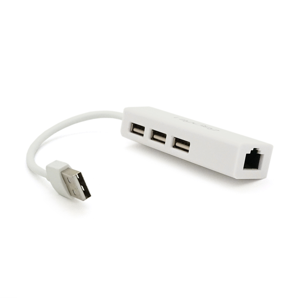 Контроллер Veggieg USB 2.0 to Ethernet 1000Mbps с проводом и 3 портами USB2.0 для ПК и ноутбуков (BN_3315022)
