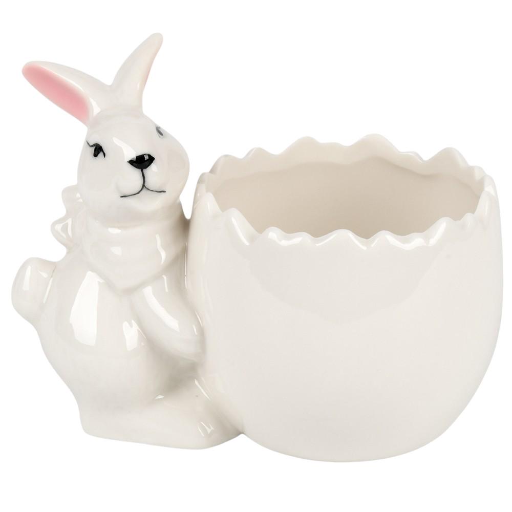 Декоративная подставка для яиц на Пасху Easter Egg Bunny R40710 12х11,5 см керамическая Белый (34964969)