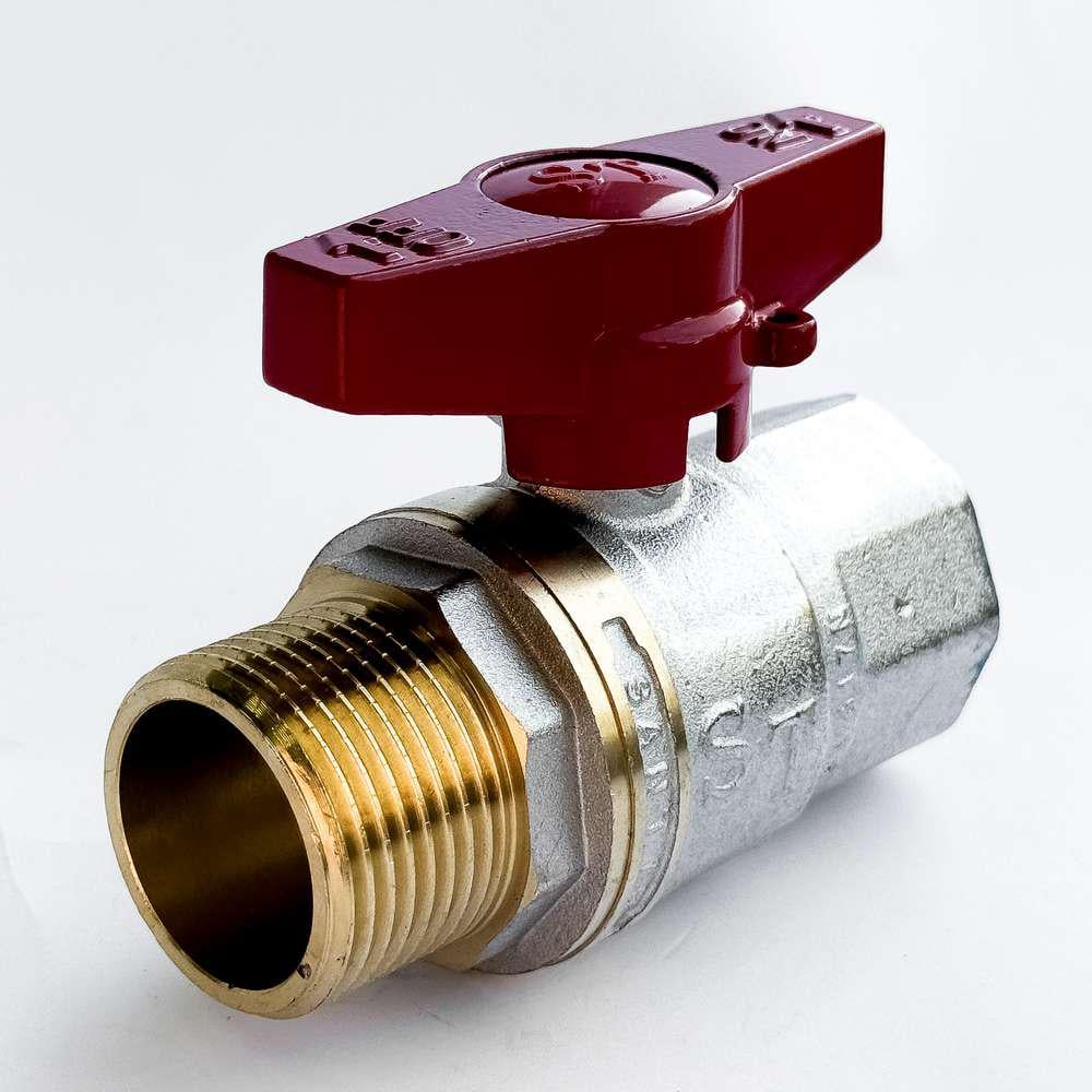 Кран шаровой для воды SANTAN PREMIUM 607 1" наружный-внутренний бабочка Красный (46824)