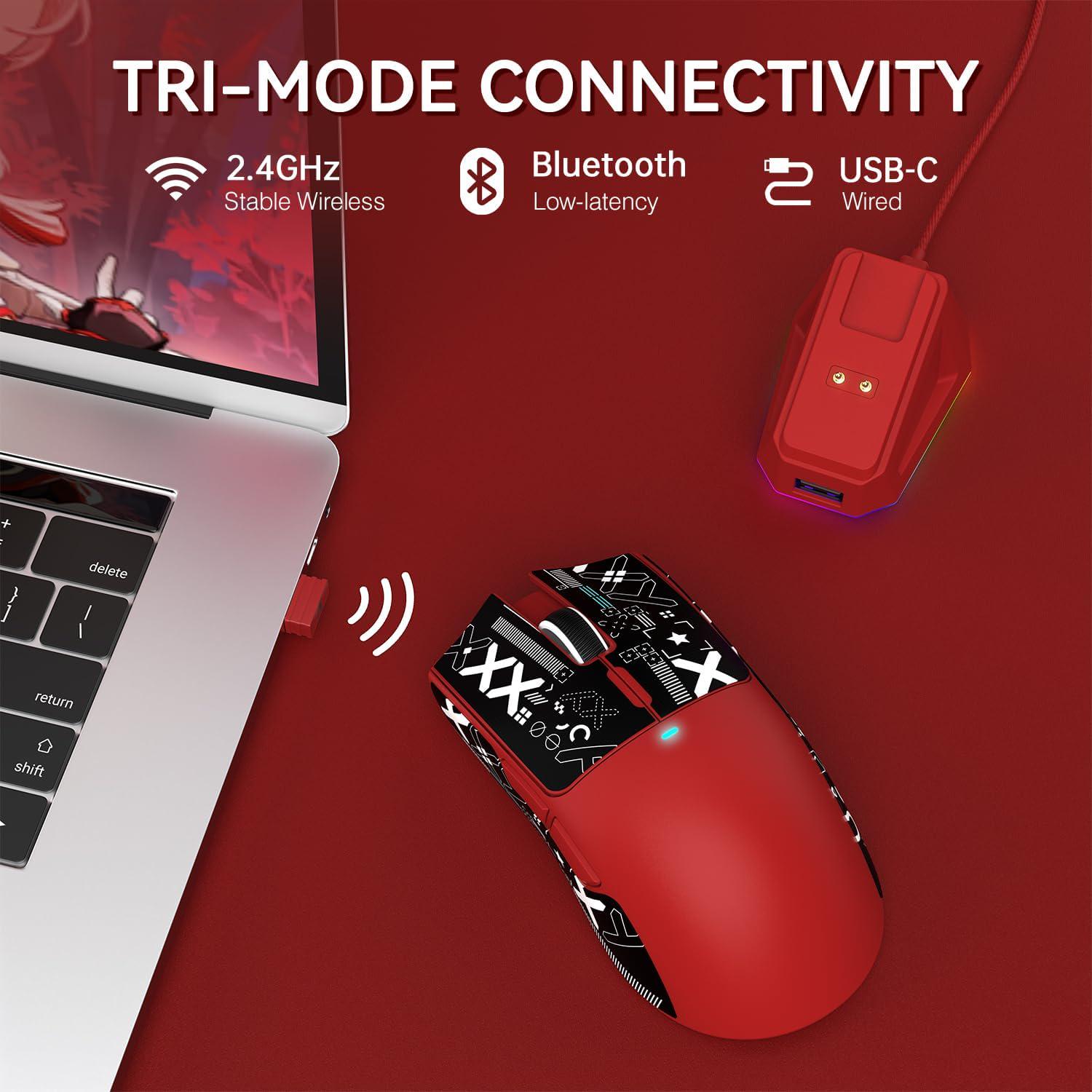 Миша ігрова бездротова attack shark X11 RGB 22K DPI PAW3311 6 кнопок для ПК/Mac Red - фото 6 Миша ігрова бездротова attack shark X11 RGB 22K DPI PAW3311 6 кнопок для ПК/Mac Red - фото 6