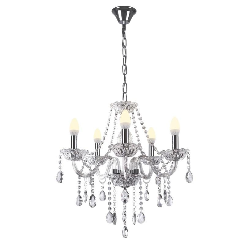 Люстра свічка підвісна прованс кришталева Brille BCL-654S/5 E14 SL