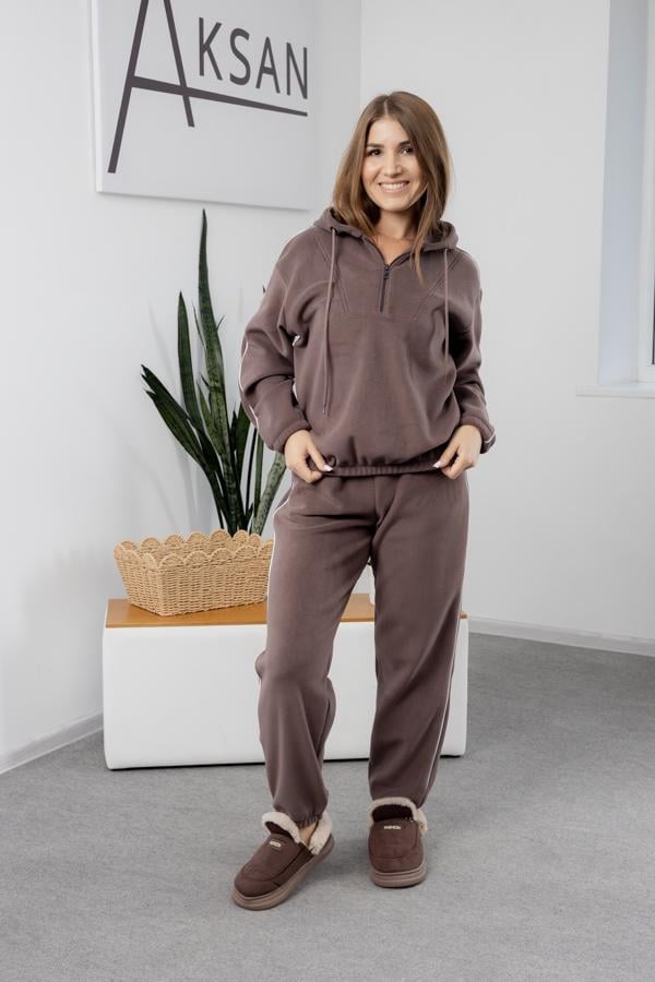 Спортивный костюм женский AKSAN зимний флисовый двойка XS Светло-коричневый (25.2777_light-brown_40(XS))