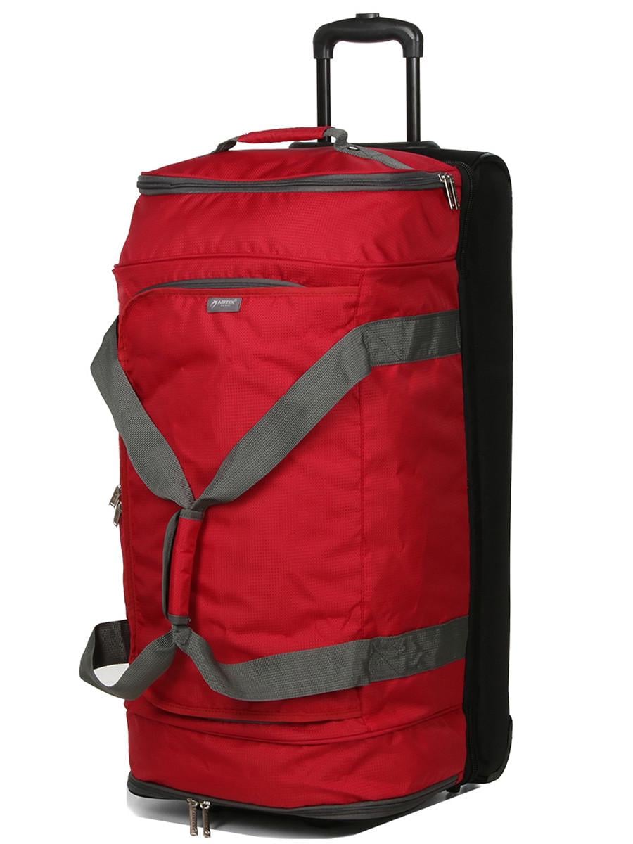 Дорожная сумка на колесах большая Airtex L 80х40х37 см 117 л 3,1 кг Красный (819-80)
