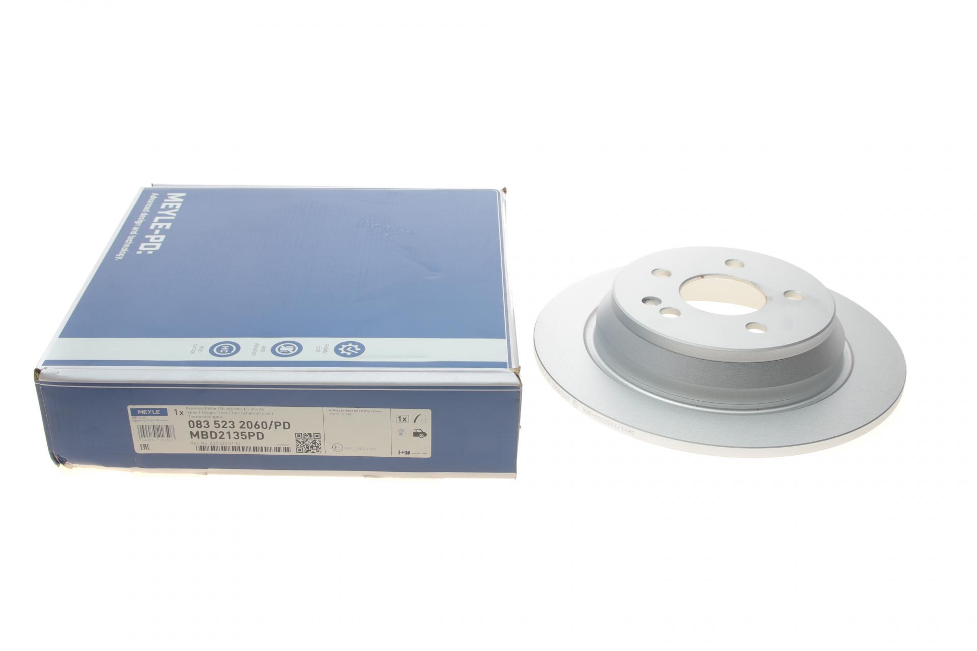 Диск тормозной задний Meyle для Mercedes Vito W639 03- 296x10 мм (083 523 2060/PD)