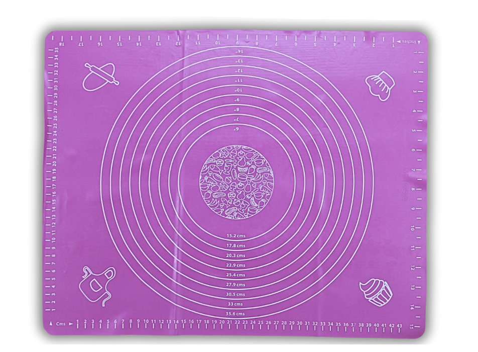 Коврик для теста силиконовый с разметкой 50х40 см Малиновый