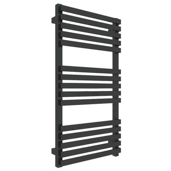 Рушникосушарка електрична Terma Quadrus Slim One приховане підключення праворуч 870х450 мм Чорний матовий