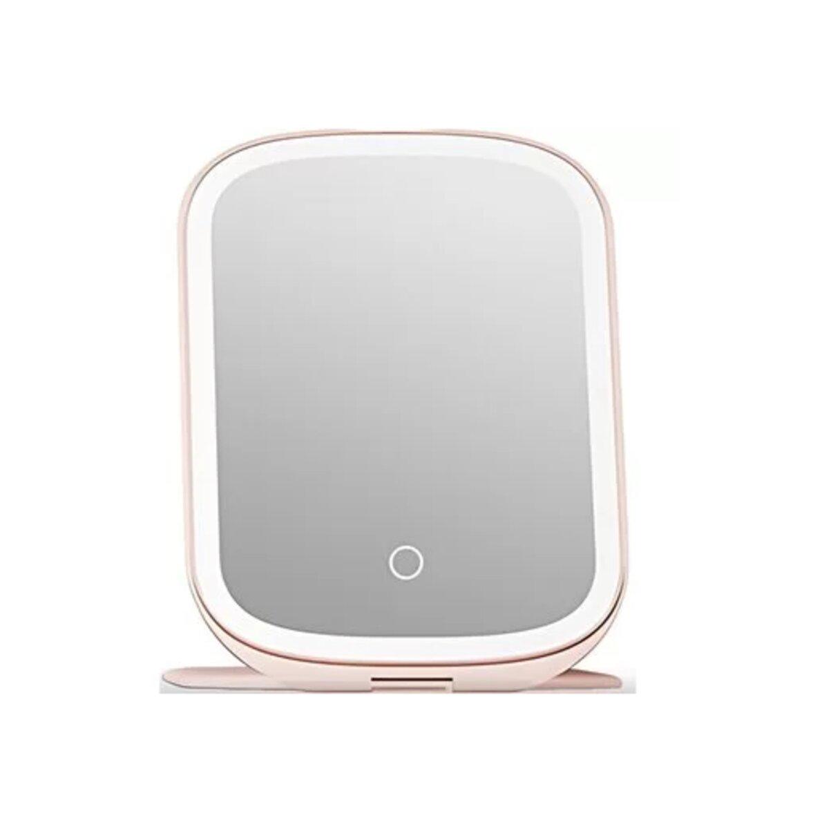 Зеркало для макияжа Настольное с подсветкой DOCO Makeup Mirror Portable Foldable 1000 mAh LED Pink (FM001P)