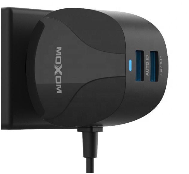 Зарядний пристрій Moxom MX-HC15 2 USB кабель microUSB 2,4A Black (34905) - фото 4