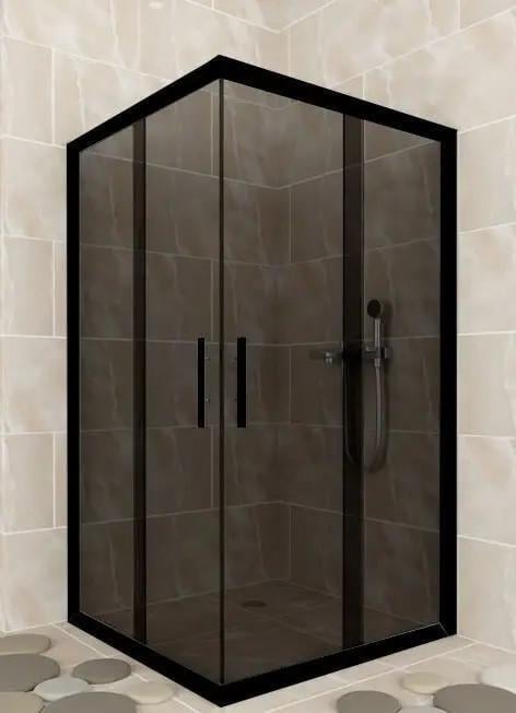 Душевая кабина квадратная Aquanil INDIANA тонированная раздвижная без поддона 900х900х1900 мм Черный (112709325)