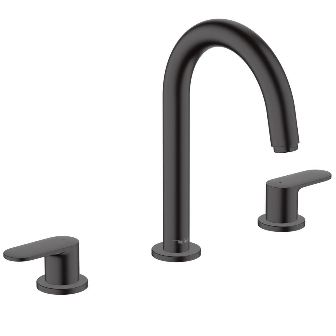 Смеситель для умывальника Hansgrohe Vernis Blend на 3 отверстия с донным клапаном pop-up Черный (71553670)