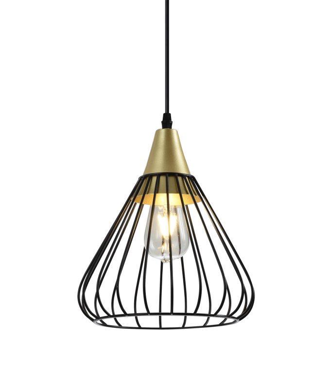 Світильник стельовий одинарний GTV TESS E27 IP20 Ø 24 см Чорний/Золотий (27550508)