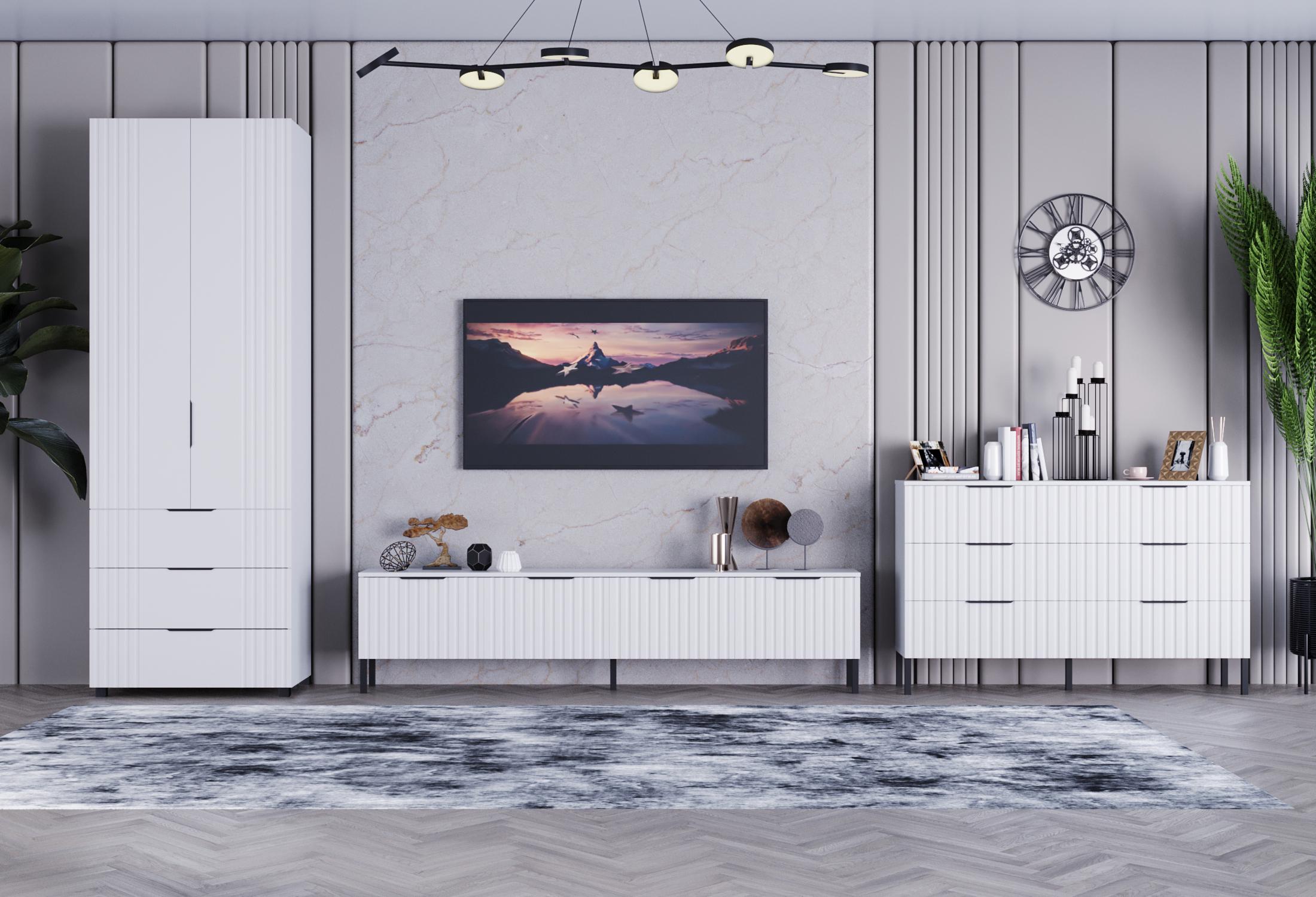 Комод DiPortes Саванна РЕТРО К-307 МДФ 140х83х40 см Белый матовый (01318) - фото 3