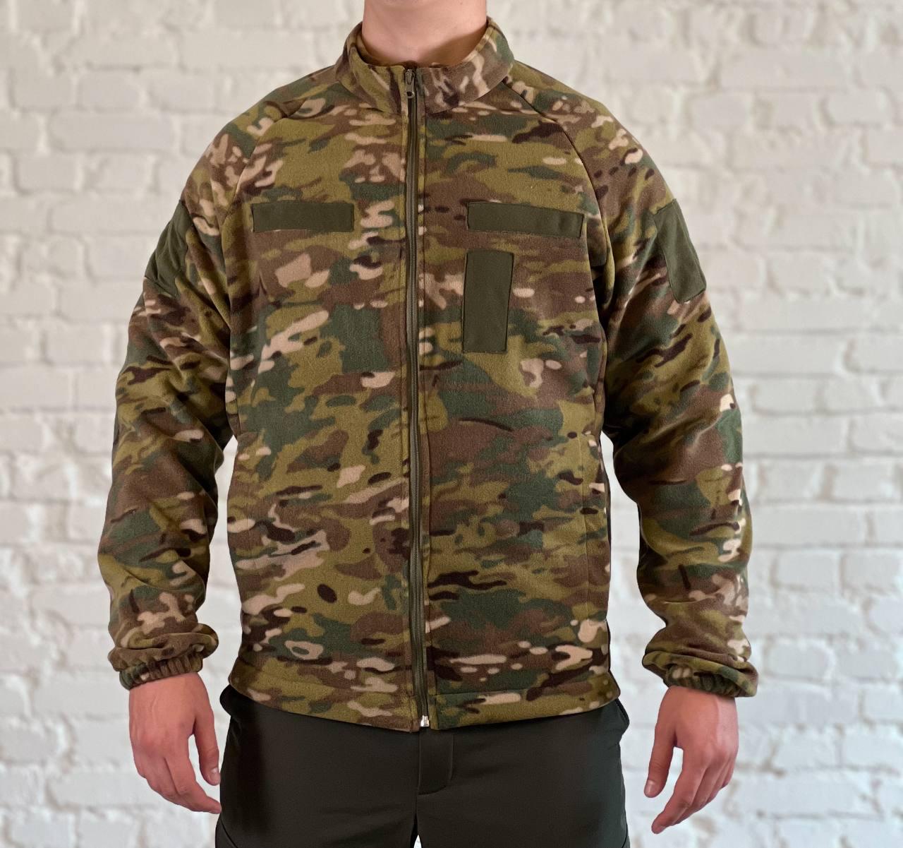 Військова кофта флісова на змійці з велкро-панелями та манжетами M р. 48 Мультикам (176-1)