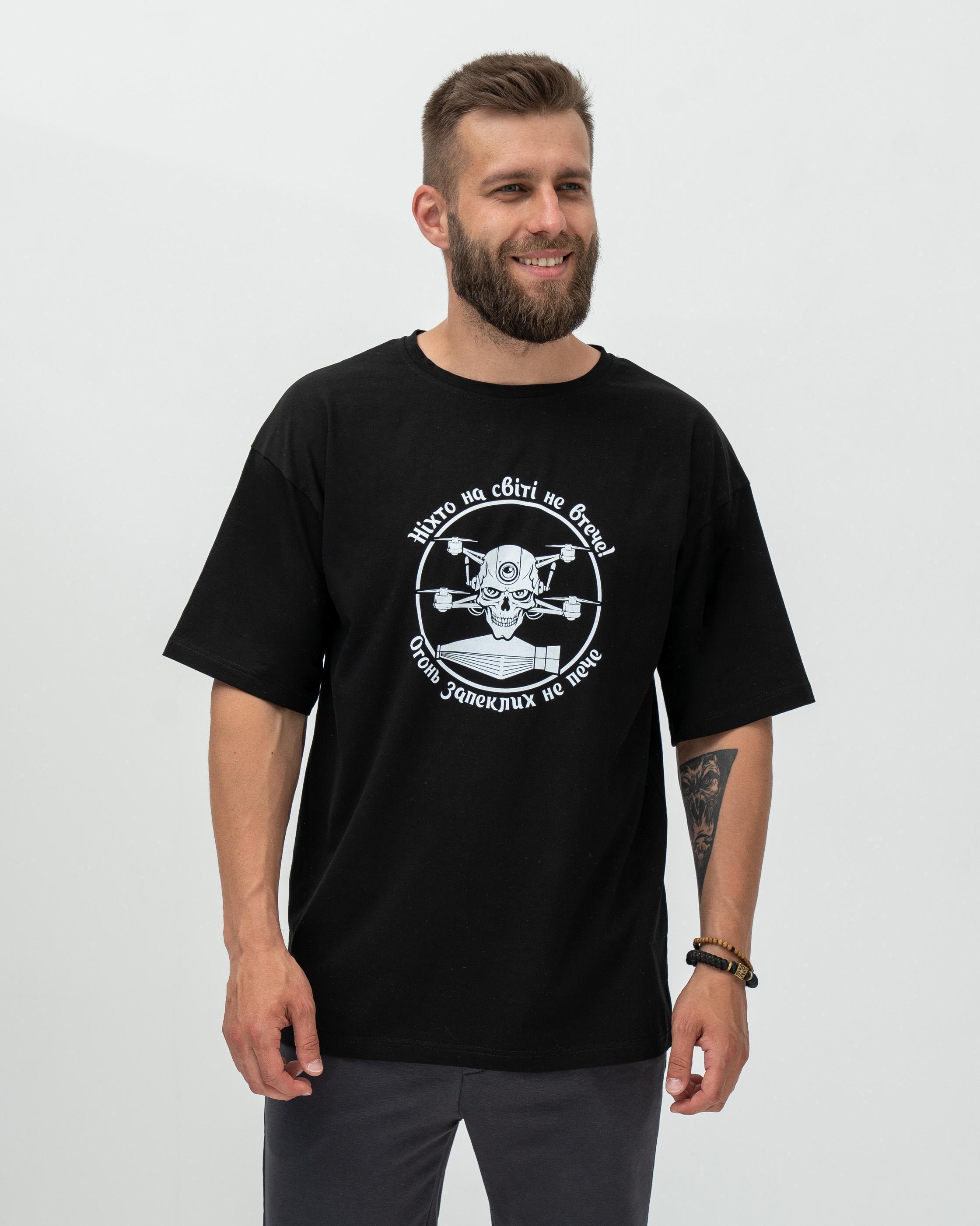 Футболка Red and Dog Oversize "Ніхто не втече!" S Black
