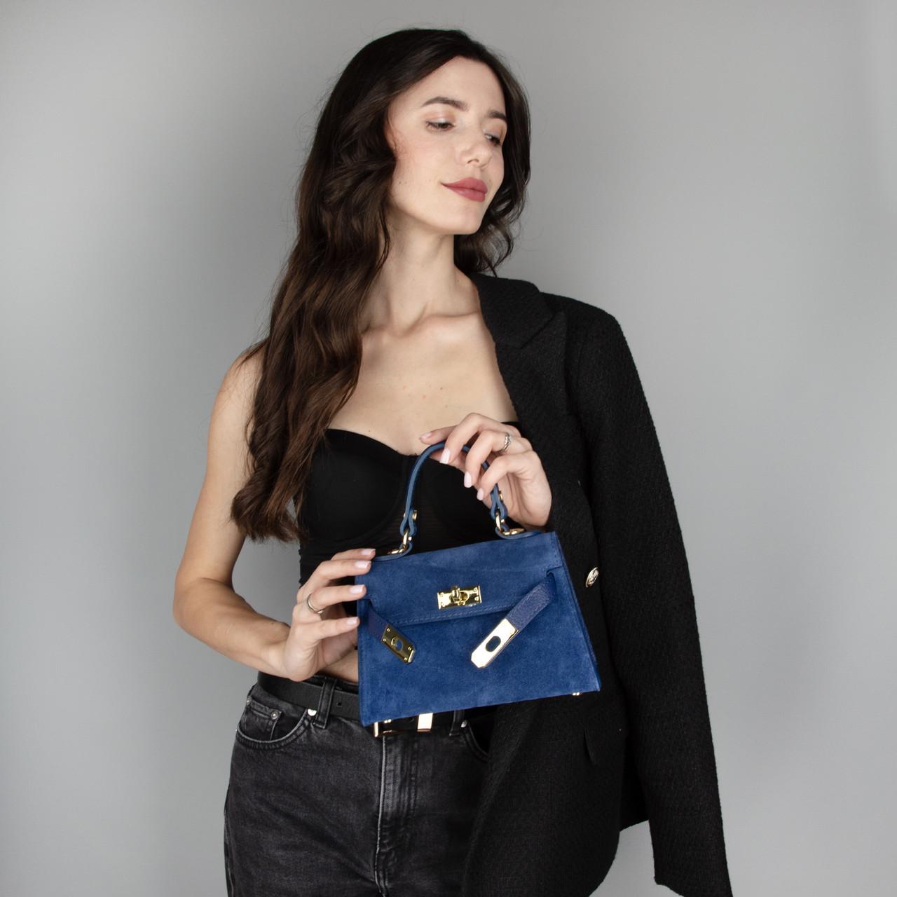 Сумка женская замшевая Virginia Conti 04011 Темно-синий (2765513996) - фото 2 Сумка женская замшевая Virginia Conti 04011 Темно-синий (2765513996) - фото 2