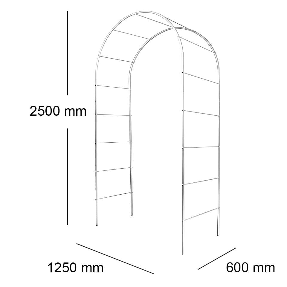 Опора для рослин арка садова 2500х1250х600 мм d 20 мм/d 8 мм (АС-D20/D8-2500*1250*600) - фото 2