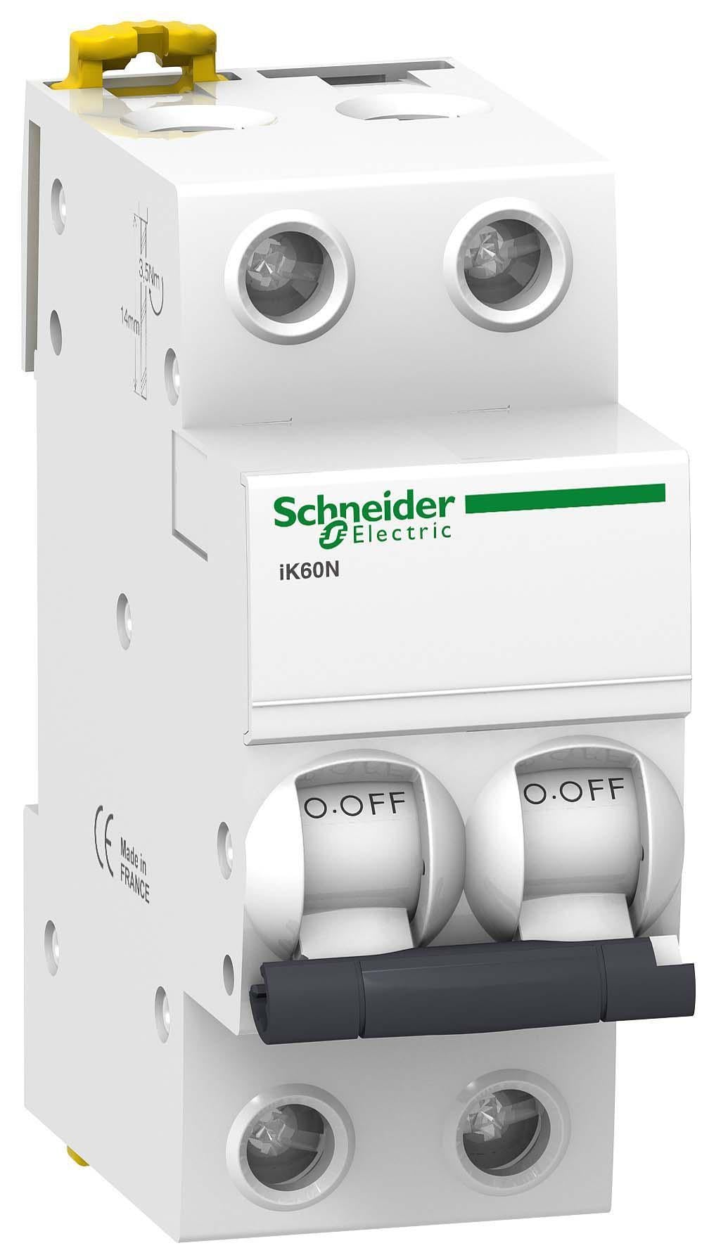 Автоматичний вимикач Schneider Electric Acti9 iK60N 2P 20A 6кА C (A9K24220) Автоматичний вимикач Schneider Electric Acti9 iK60N 2P 20A 6кА C (A9K24220)