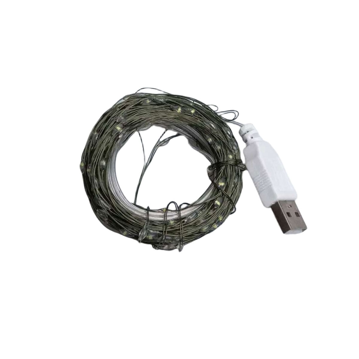 Гирлянда Роса светодиодная Garlando USB200L20MGW 200 LED холодный белый от USB 20 м (22IDUSB200L20MGWL)