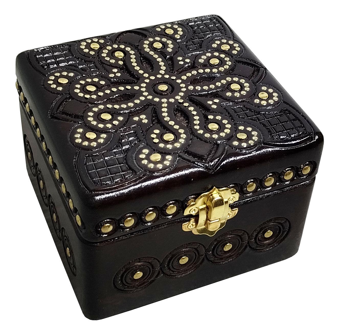 Шкатулка квадратная 12x12 см Красное дерево (00184)