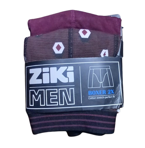 Набор трусов-боксеров мужских Ziki MEN геометрия 2 шт. S Вишневый (7576574)