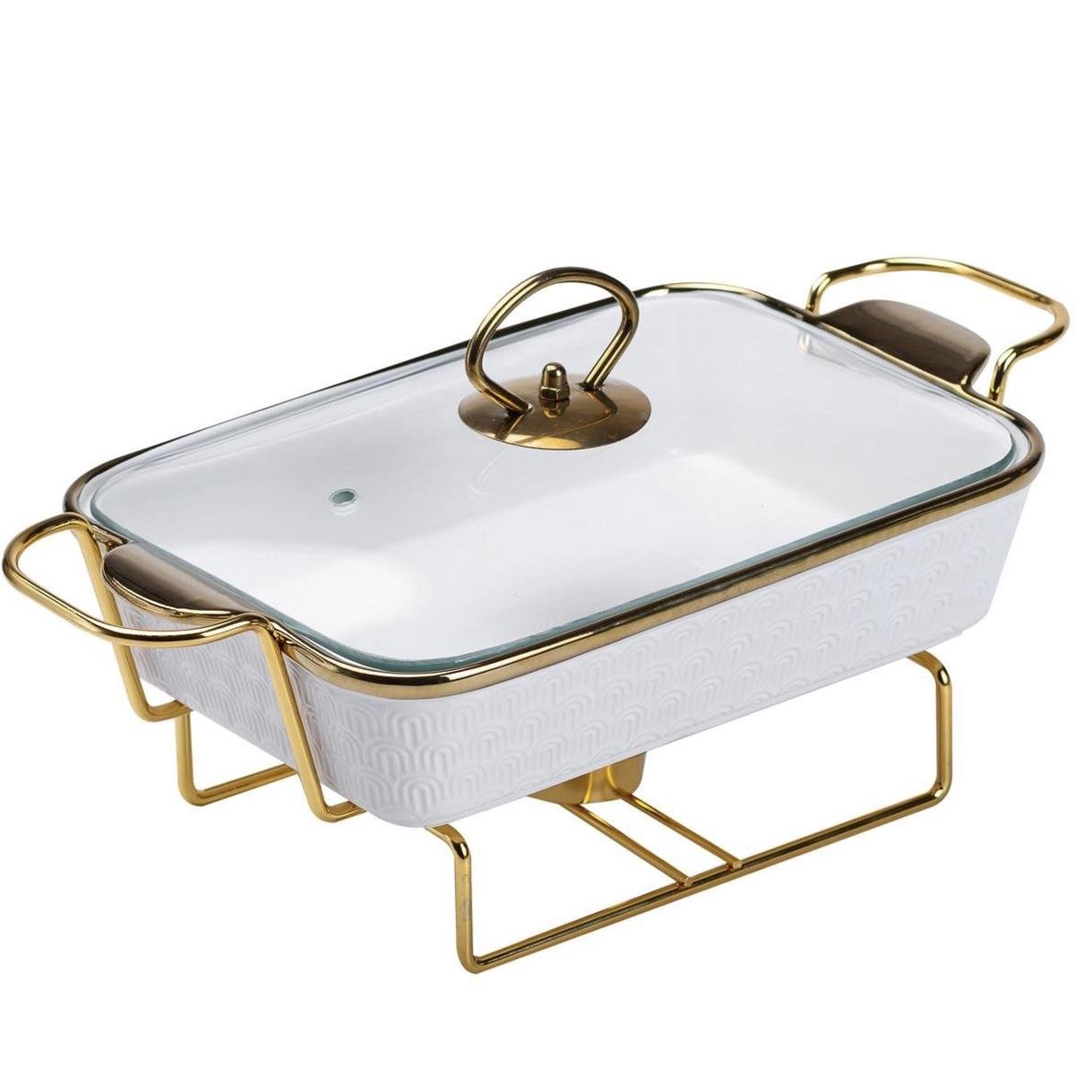 Мармітниця керамічна прямокутна 1 л Білий (HP1013)