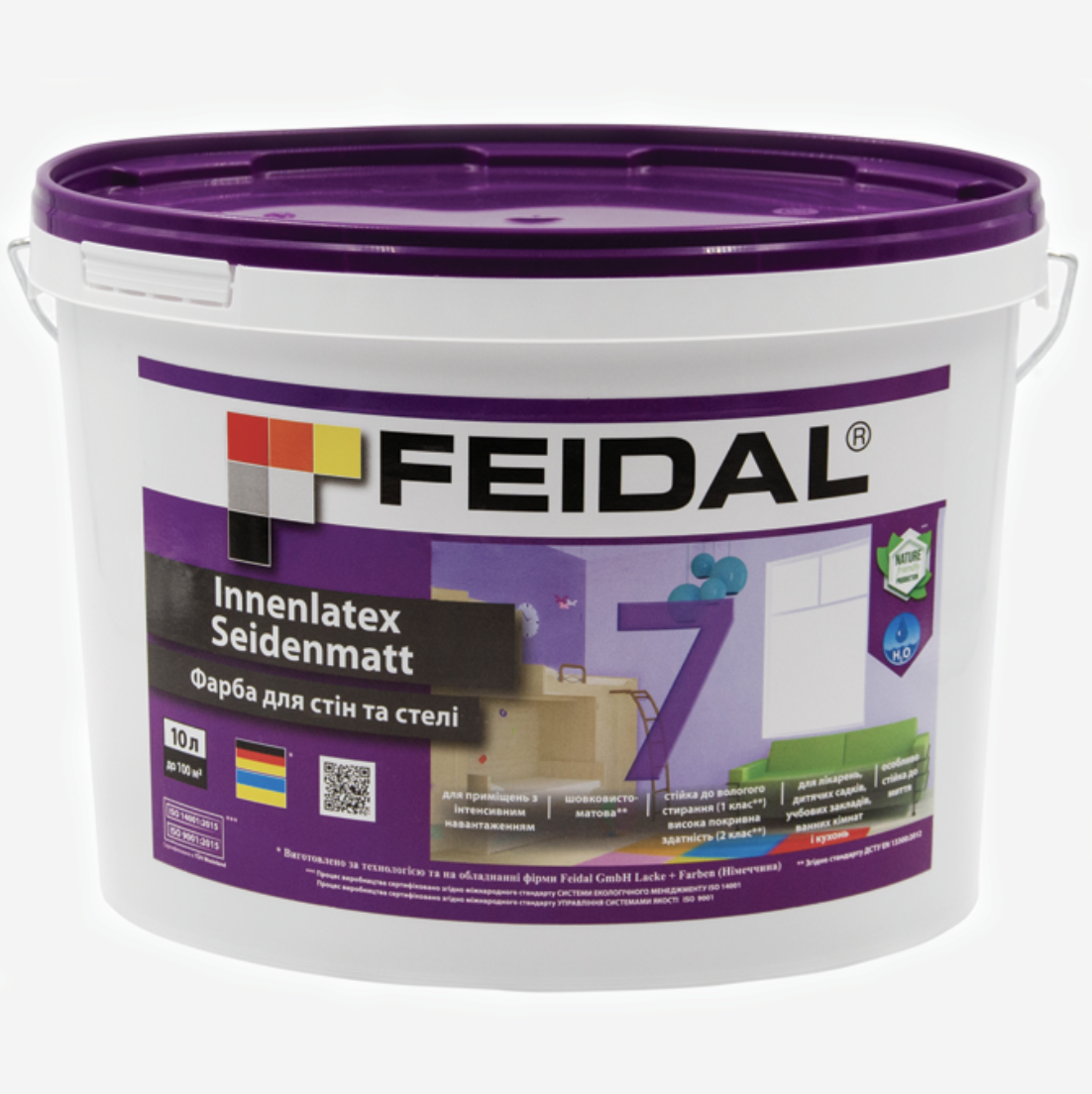 Краска Feidal Innenlatex Seidenmatt 7 10 л Тонированная в цвет 11 (27581911)