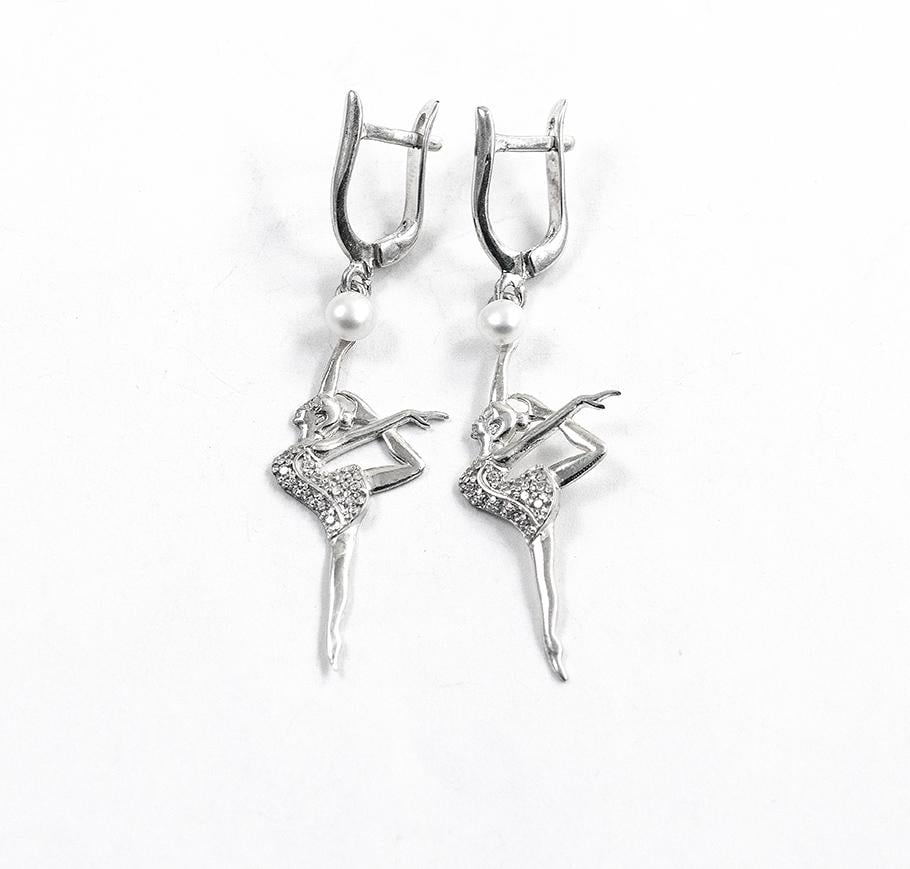 Серьги Maxi Silver 8625 Гимнастки (88625)
