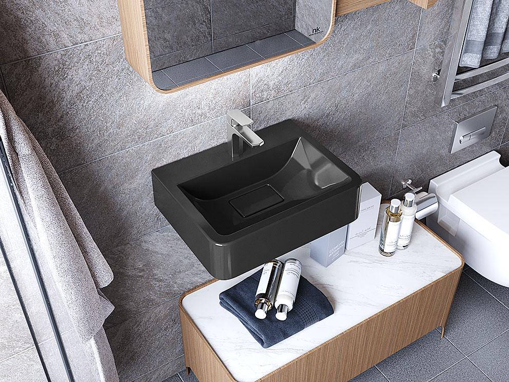 Умывальник подвесной Luxor Gersi Black (748)