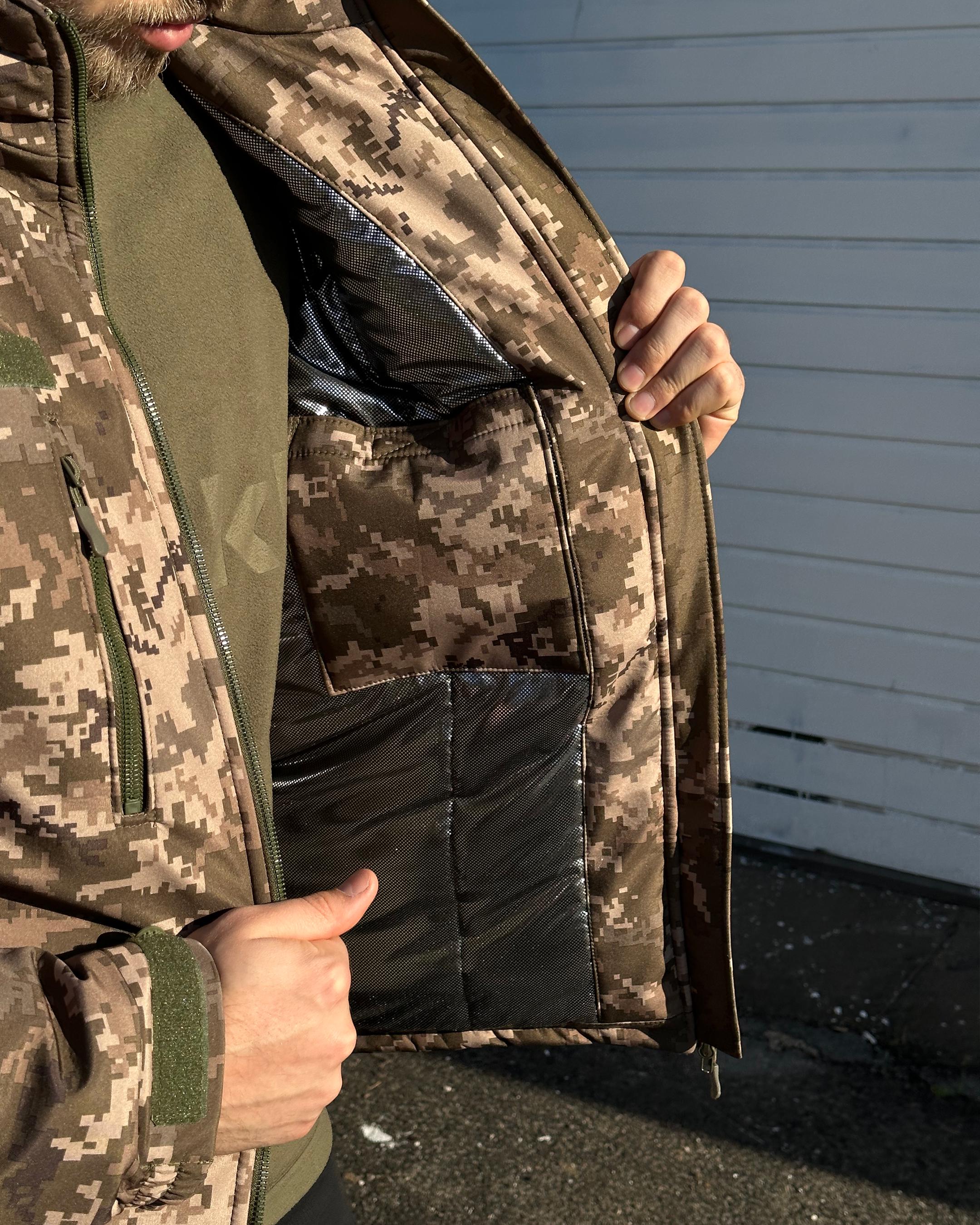 Куртка зимова Cooperr Soft Shell Jacket V 3XL Піксель (KUR-8.4.3XL) - фото 7 Куртка зимова Cooperr Soft Shell Jacket V 3XL Піксель (KUR-8.4.3XL) - фото 7