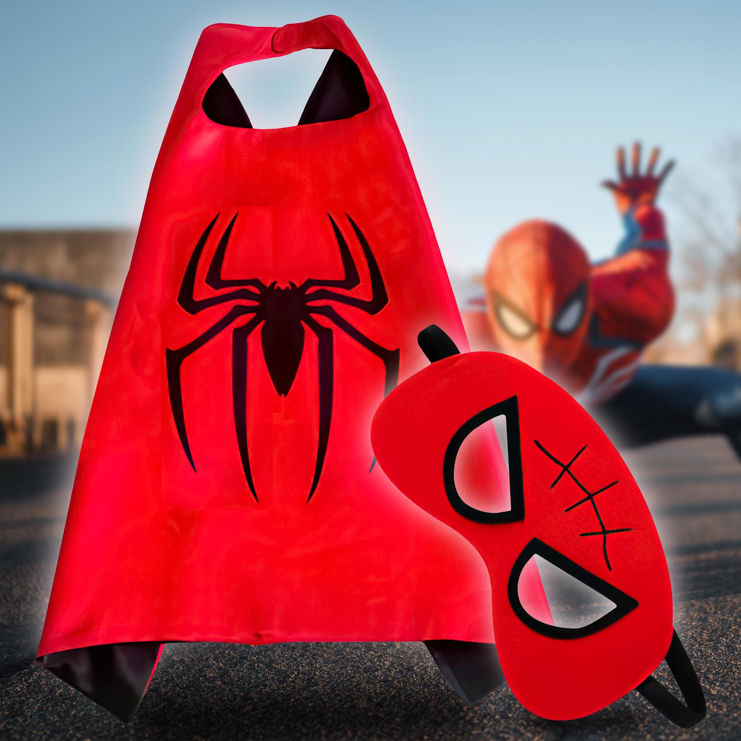 Карнавальний костюм дитячий плащ з маскою Людина Павук для хлопчиків від 2 до 6 років - фото 2