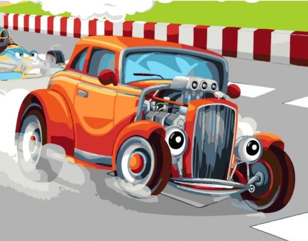 Картина по номерам Strateg Транспорт Опытный гонщик 30х40 см в термопакете (SS-6456-mt)