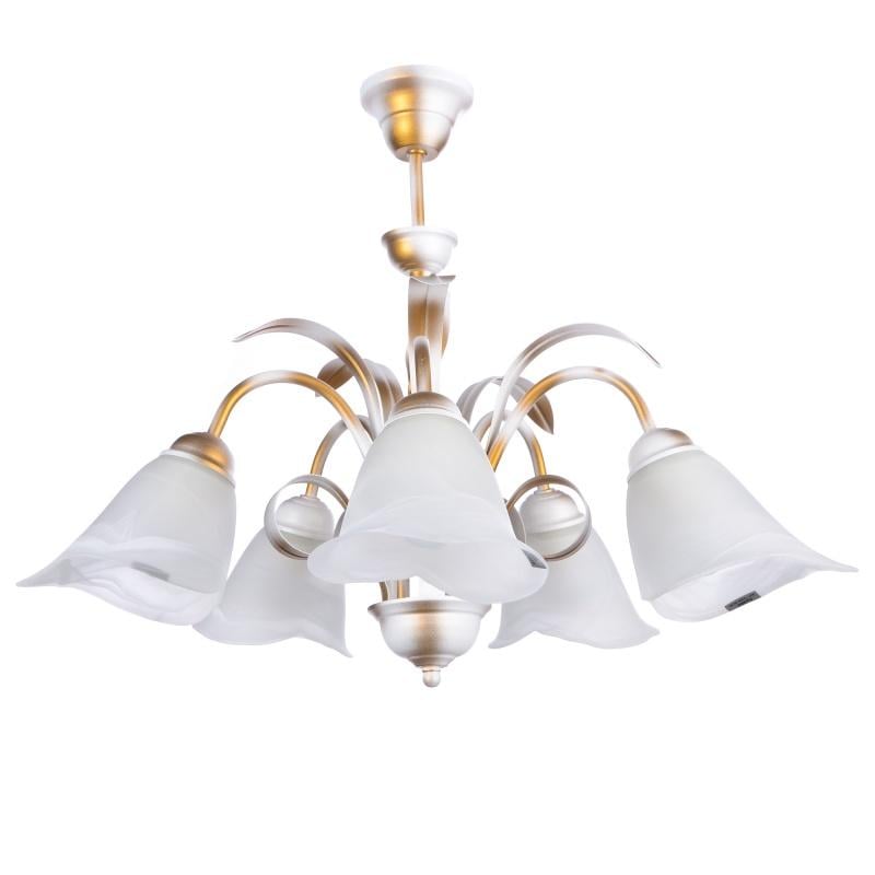 Люстра на 5 плафонов Brille BKL-468S/5 E27 WH флористика