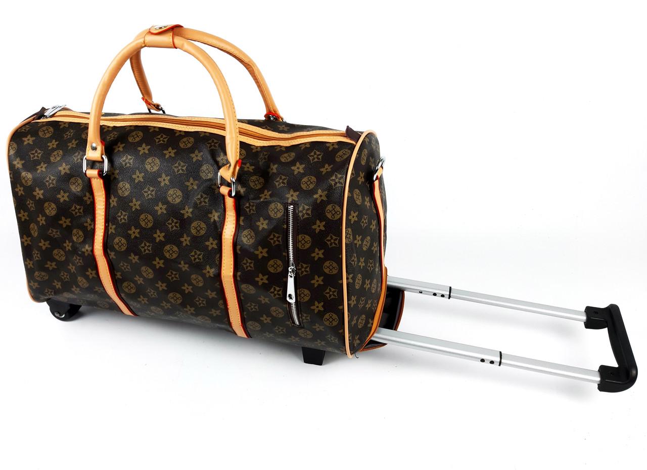 Сумка на колесах Sky travel з ременем 50x20x34 см Коричневий (1045273944)