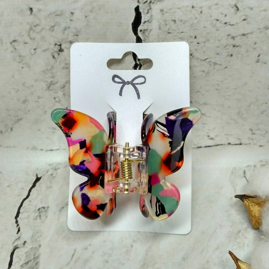 Крабик для волос Бабочка перламутр заколка зажим 6х4,5 см (21518-6)