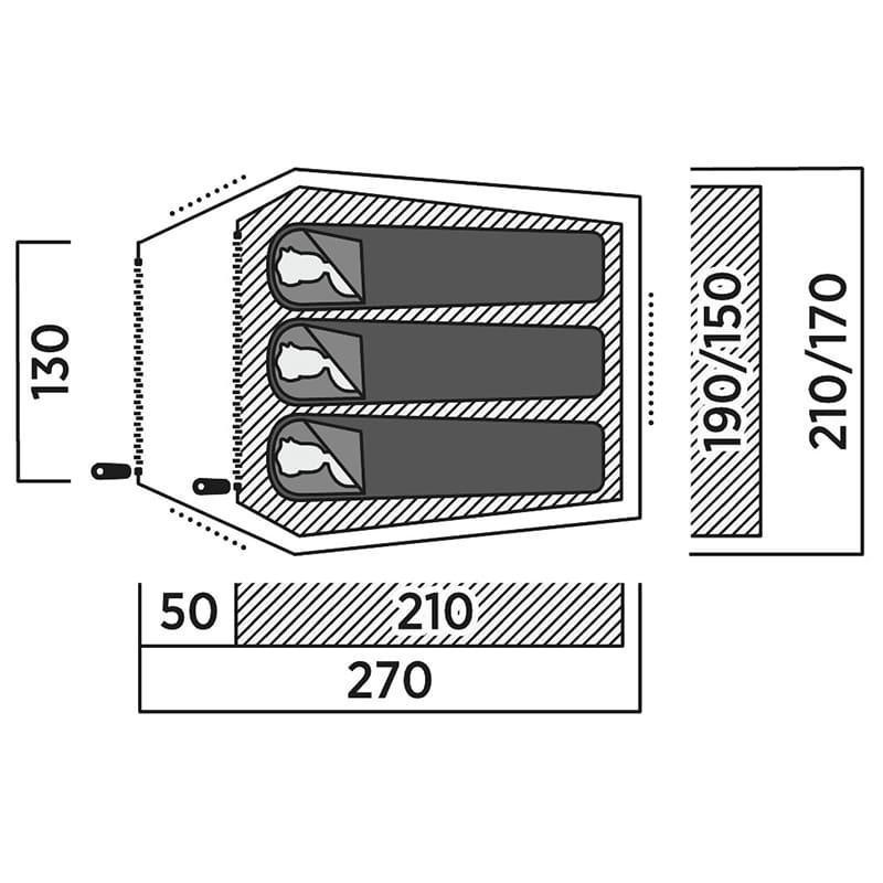 Палатка трехместная Easy Camp Energy 300 Rustic Green (120389) - фото 2