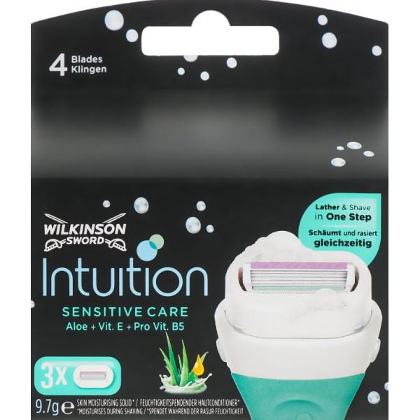 Касети змінні для гоління WILKINSON SWORD Intuition Sensitive Aloe 3 шт. - фото 1