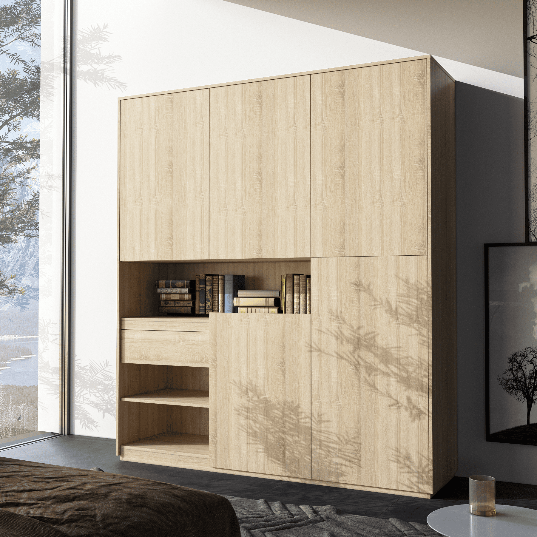 Шафа для книг та документів Moreli RS-2 210х50х184 см Дуб сонома