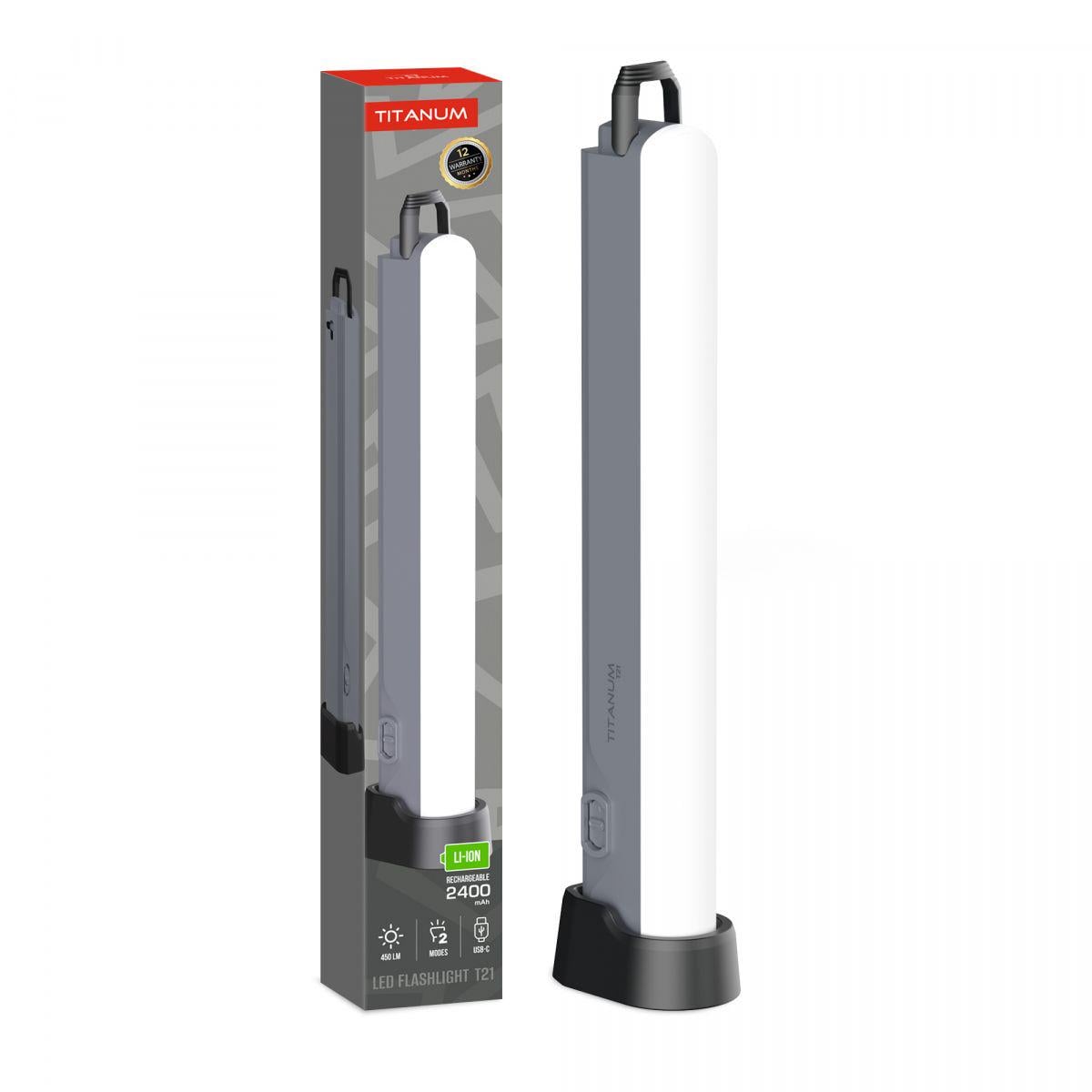Фонарик светодиодный TITANUM TLF-T21 450Lm Gray