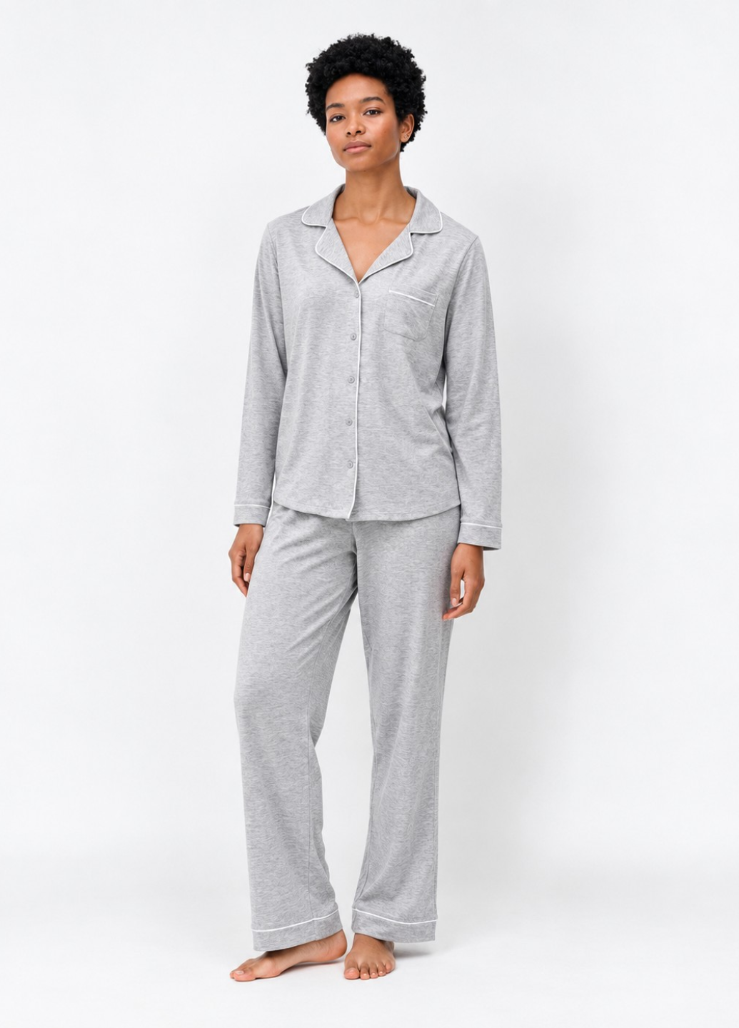 Пижама женская PRIMARK Jersey Long Sleeve Boyfriend XXL Серый (1624)