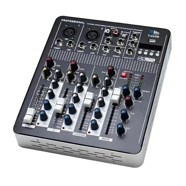 Аудиомикшер активный UKC Mixer BT 4000 Bluetooth 4-канальный (2380)