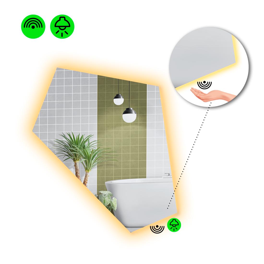Зеркало с LED подсветкой Modulo 2 с ИК включателем 140x120 см (Modulo2-113)