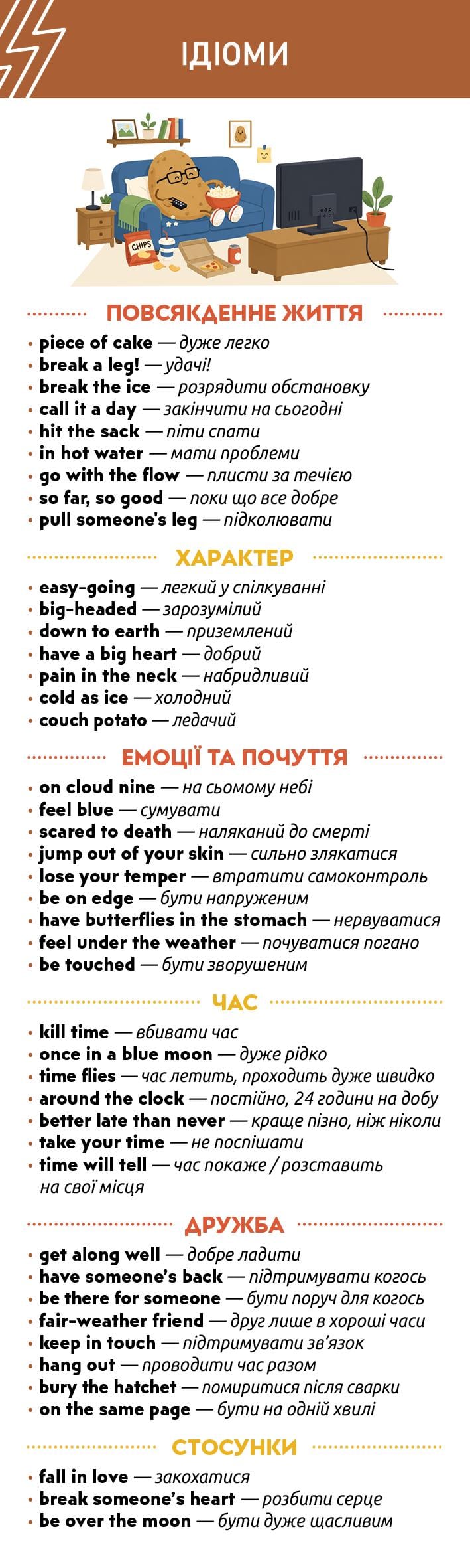 Закладка Идиомы популярные английские idioms (35365617)