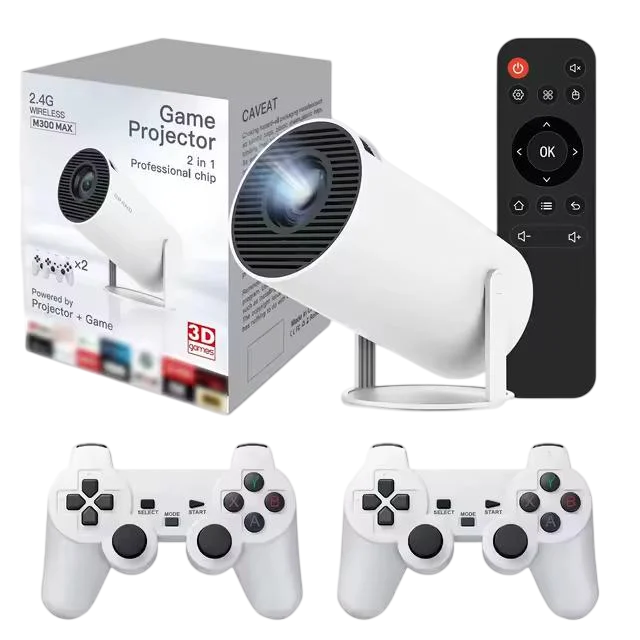 Проектор с джойстиками Wireless M300/HY 300 MAX Game Projector 2в1 (1011133-White)