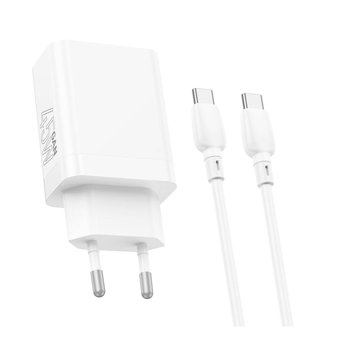 Зарядное устройство Borofone BN16 Tough PD45W Dual Port 1xType-C 1xUSB Charger Set Type-C to Type-C Cable White (6941991108440) Зарядное устройство Borofone BN16 Tough PD45W Dual Port 1xType-C 1xUSB Charger Set Type-C to Type-C Cable White (6941991108440)
