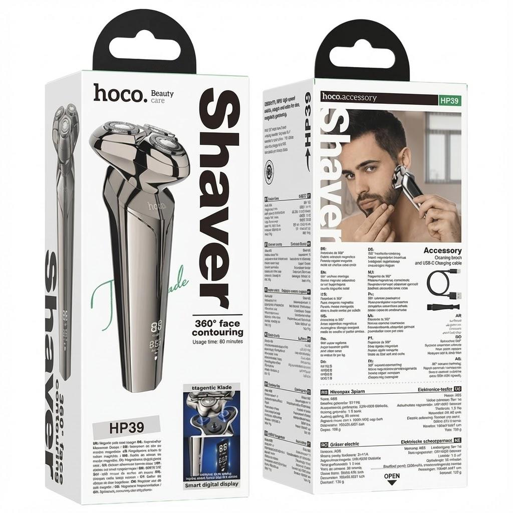 Електробритва Hoco HP39 з трьома плаваючими головками/LED-дисплеєм і 60 хв автономної роботи - фото 2 Електробритва Hoco HP39 з трьома плаваючими головками/LED-дисплеєм і 60 хв автономної роботи - фото 2