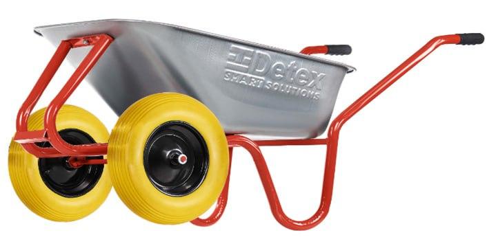 Тачка садово-строительная двухколесная DETEX D-22 с полиуретановыми колесами 85 л 230 кг (98-517-1)