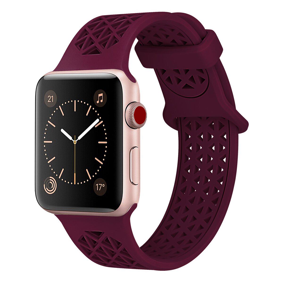 Силиконовый ремешок для Apple Watch Сетка 38-40 мм Бордовый