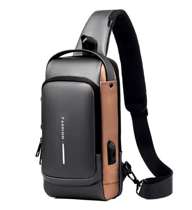 Сумка мужская XIO Fashion тип 4 с USB-зарядкой и кодовым замком (4064) Сумка мужская XIO Fashion тип 4 с USB-зарядкой и кодовым замком (4064)