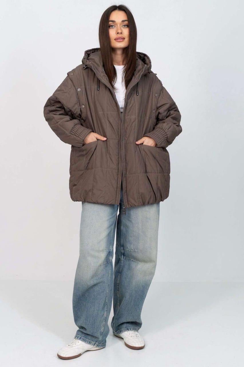Куртка-жилет женская oversize р. 42 Капучино (33305361)
